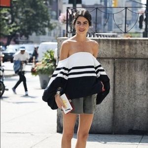 Off the shoulder striped blouse